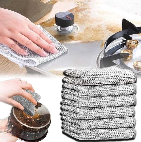 KROYWEN Multipurpose Wire Dishwashing Rags for Wet and Dry Stainless Steel Scrubber Non-Scratch Wire Dishcloth for Washing Dishes Sinks Counters Easy Rinsing Machine Washable (Pack of 1) (B0D331PHGJ) Amazon Price History, Amazon Price Tracker