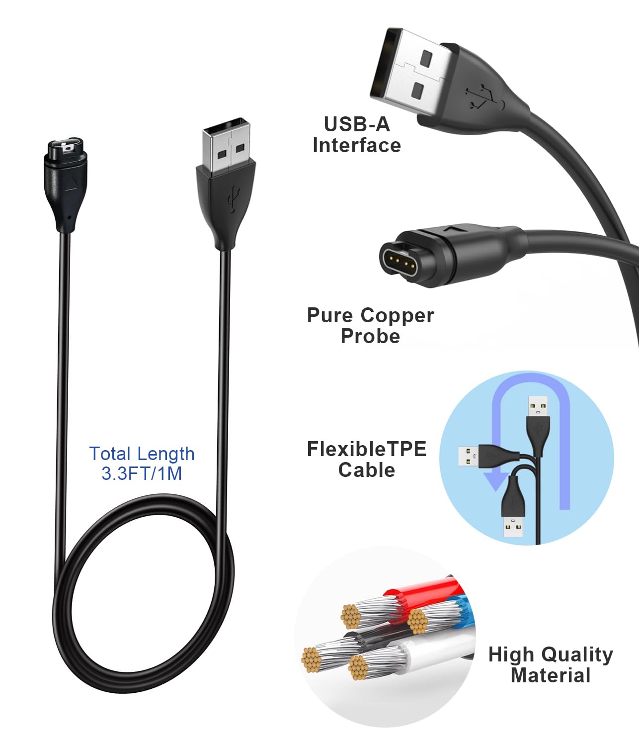 Cavo Caricatore Per Garmin - Compatibile Con Fenix 7/6/5, Venu, Forerunner E Altri Modelli | Ricarica Rapida E Sicura - Foto 6