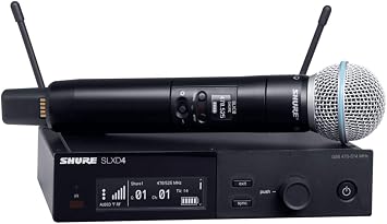 Shure SLXD24/B58 Digital Wireless Microphone System - Includes SLXD2 Handheld Transmitter with BETA 58A Vocal Mic Capsule and SLXD4 Single Channel Rack Mount Receiver | G58 Band (SLXD24/B58-G58)