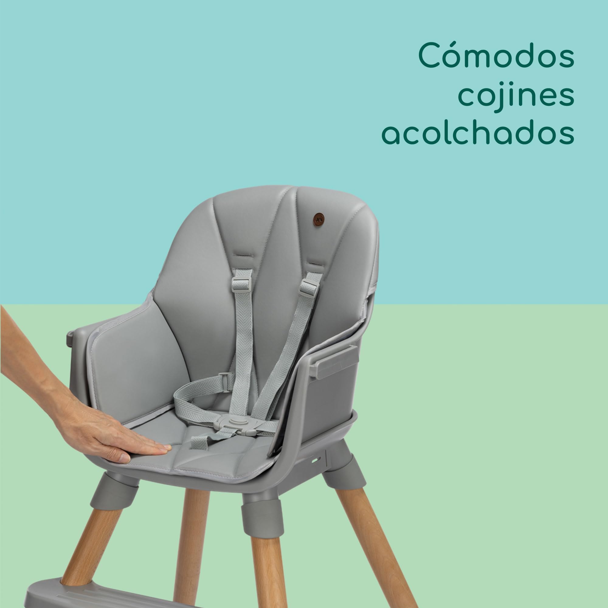Bebeconfort Avista 2, Trona 4 en 1, Trona de Bebé Evolutiva, Asiento Elevador, Silla para Niño Pequeño, de 6 meses a 14 años (de 9 a 60 kg), Cojines Acolchados, Bandeja Ajustable, Tinted Grey