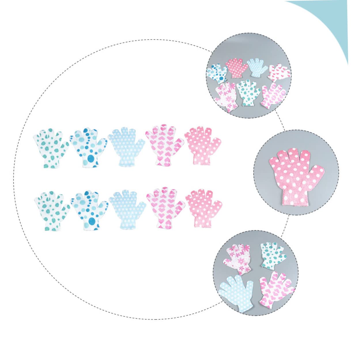 FOMIYES 3 Set Di Guanti Da Bagno Esfolianti Super Delicati Guanti Scrub Corpo Per Collo Spalle E Piedi Rimuovono Le Impurità Della Pelle Morta Design Per Una Facile 10 Pezzi * 3