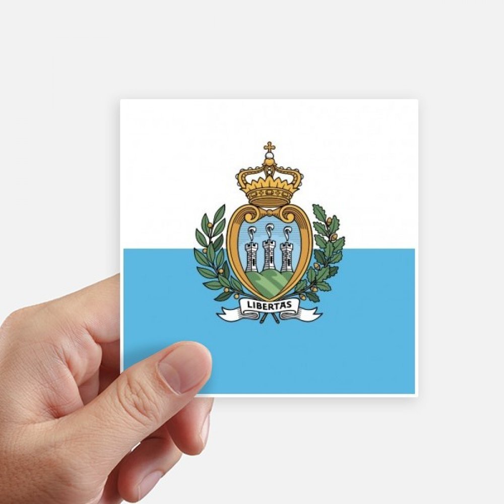 Drapeau national de Saint-Marin autocollant carré 10cm lot de 8 stickers DIYthinker