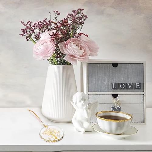 Miniatura 7 de LEFERS Adorno de 50 aniversario, adorno colgante de cristal 50 años como señor y señora, decoración de boda, recuerdo coleccionable de aniversario