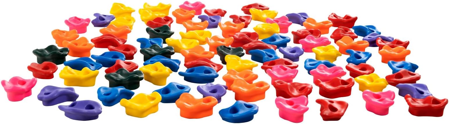 VEVOR 72 Different Size Rock Climbing Sockets, Multicolor Climbing Rocks for Adult Children with Mounting Hardware, Indoor and Outdoor Playground Playground Set