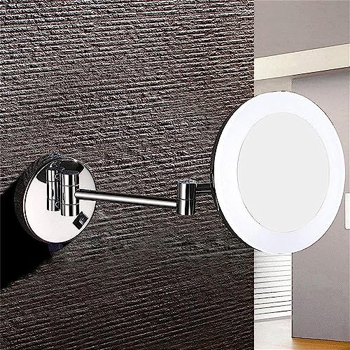 Miroir de maquillage LED mural extensible avec grossissement 7X