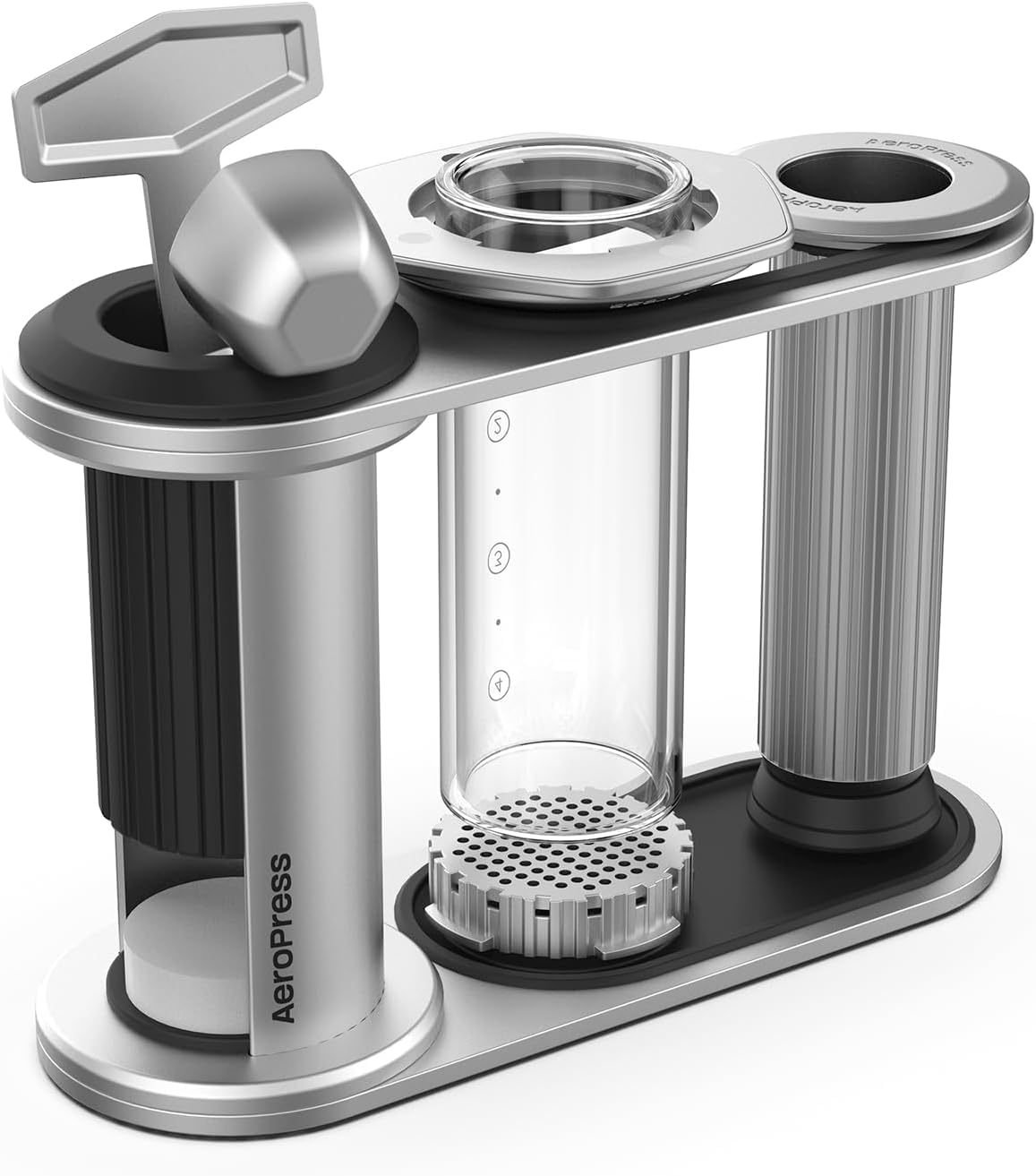 AeroPress Stainless Steel Organizer Stand, High-End Coffee Bar Station for AeroPress and Accessories, Compact Storage Solution Fits Premium, Clear, and Original Manual Coffee Maker