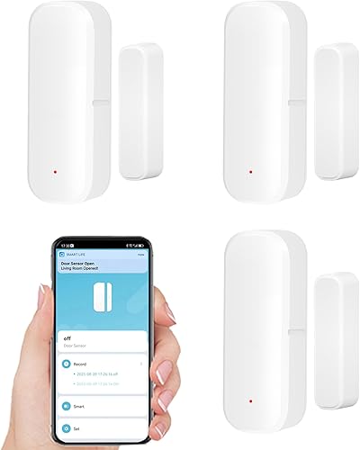 Miniatura 9 de Sensor de puerta WiFi inteligente sensor de ventana inalámbrico con alerta de notificación de aplicaciones, sensor de contacto abierto de puerta
