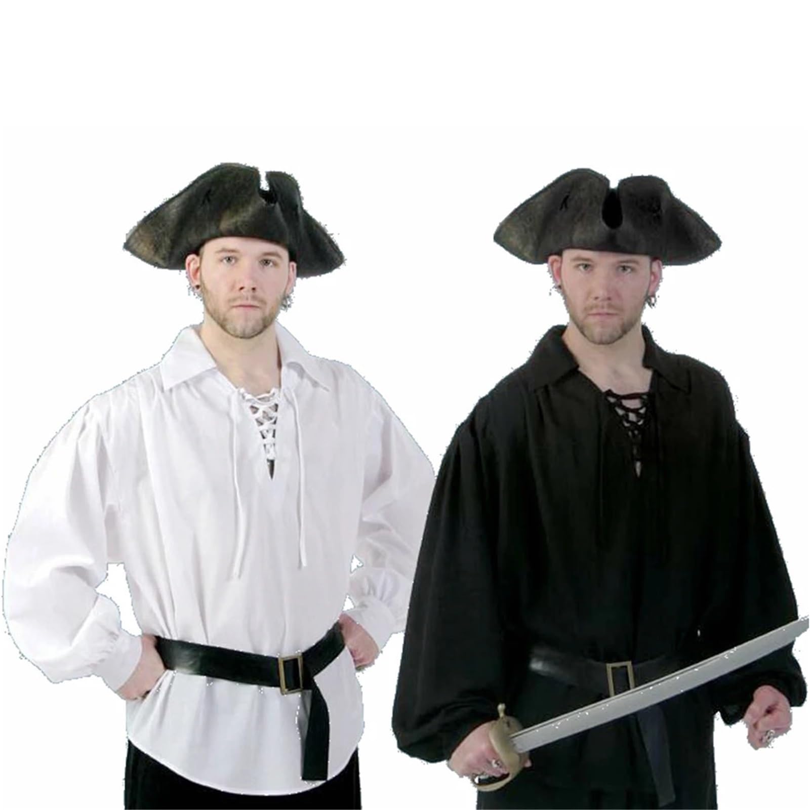 Cappello Pirata Cappello da pirata for uomo, for feste di cosplay, nero e marrone, a tricorno, for spettacoli teatrali, travestimenti, a tema, giochi ruolo