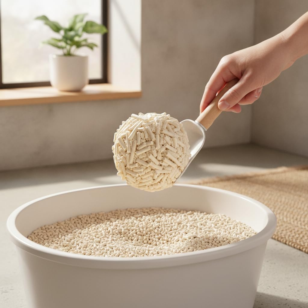 Lettiera per Gatti Tofu odorante, Originale, 5kg | Composto , Lettiera Tofu , Smaltimento facilitato, in città