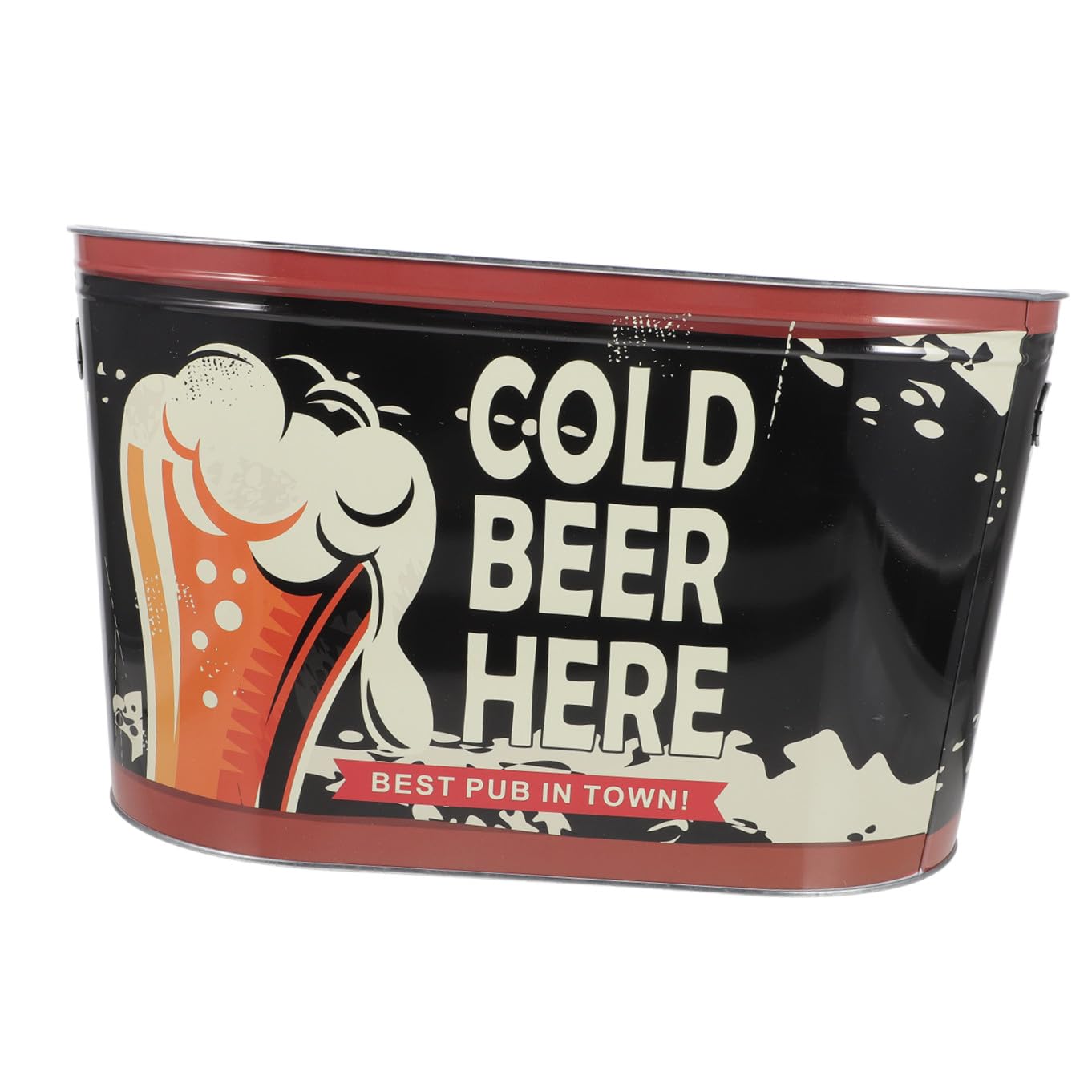 Ipetboom Cubo Metálico Grande para Hielo con Asa Resistente Arañazos y Abrasión para Enfriar Cerveza Vino y Bebidas Fiestas Campamentos y Bares