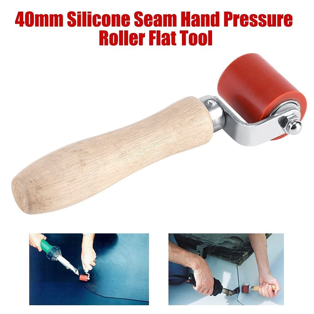 Rouleau de Pression à Main Presseur en Silicone Outil de Soudage Résistant Haute Température 40 mm （Couleur: Rouge）