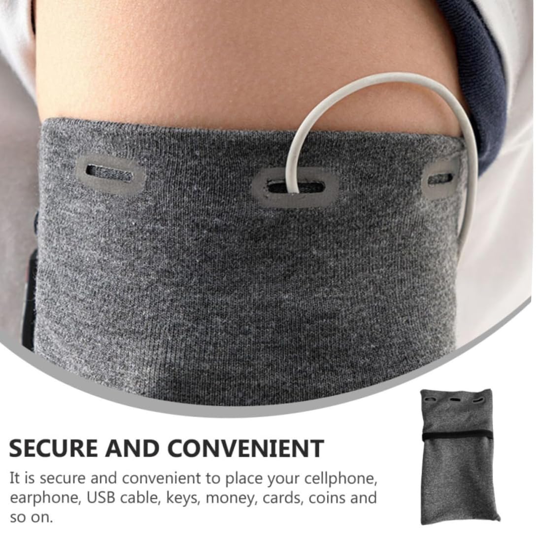 Digital Shoppy Grey Arm Bag, Stretchable Wrist Pouch, Phone Holder, XL Size 3