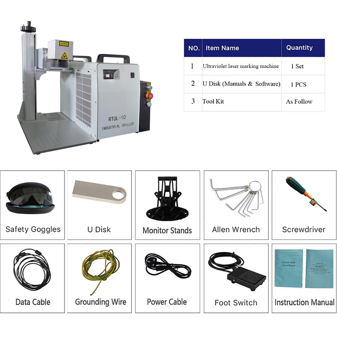 Logan Laser Marking Machine 5W 30x30cm UV Laser Macchina Incisore Laser