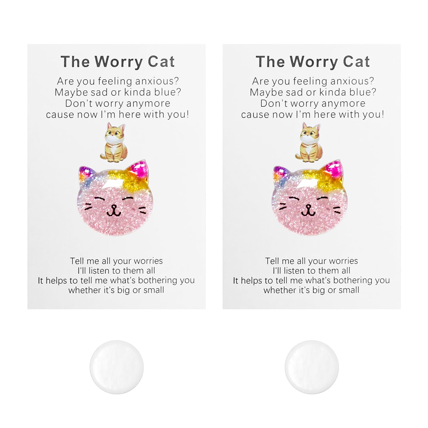Bojueshaw Pink 2Pcs Cat Pocket Hugs,Cute Cat Gifts,Mini Encouragement Keepsake For Friends,Lovers,Birthday,Wedding(Pink)