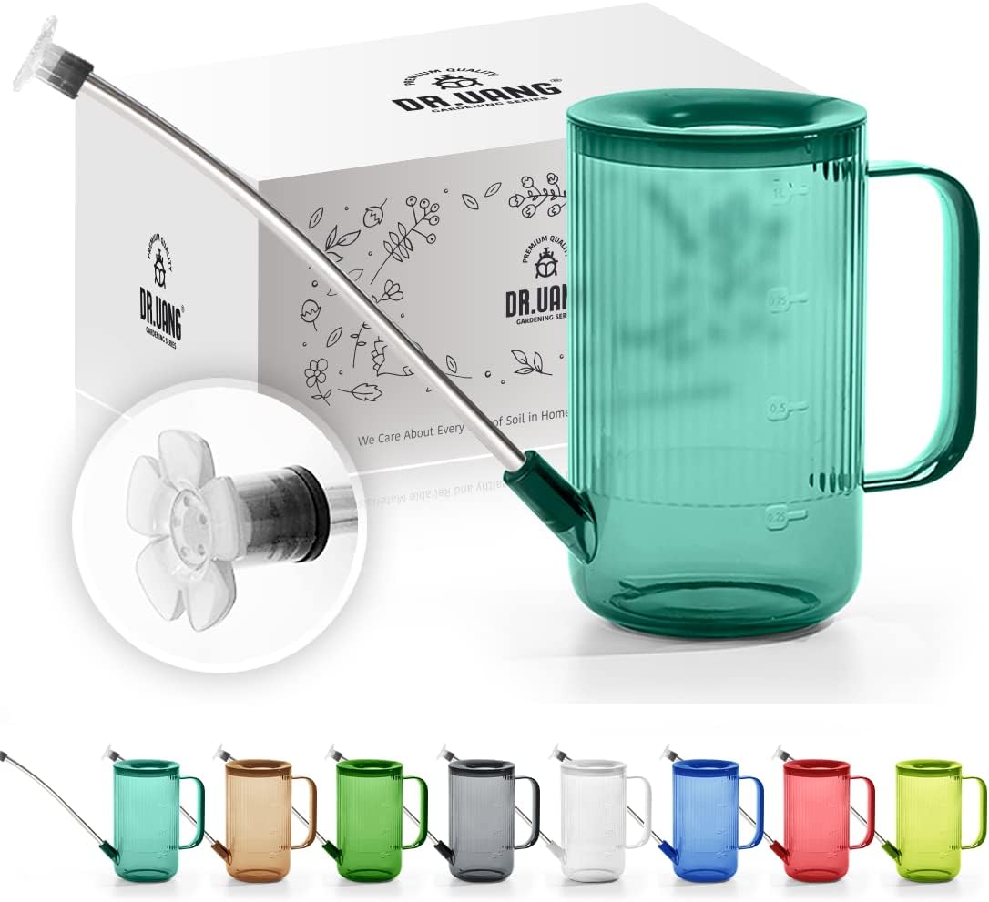 small watering can indoor plants with long spout (1l, emerald) emerald 1l