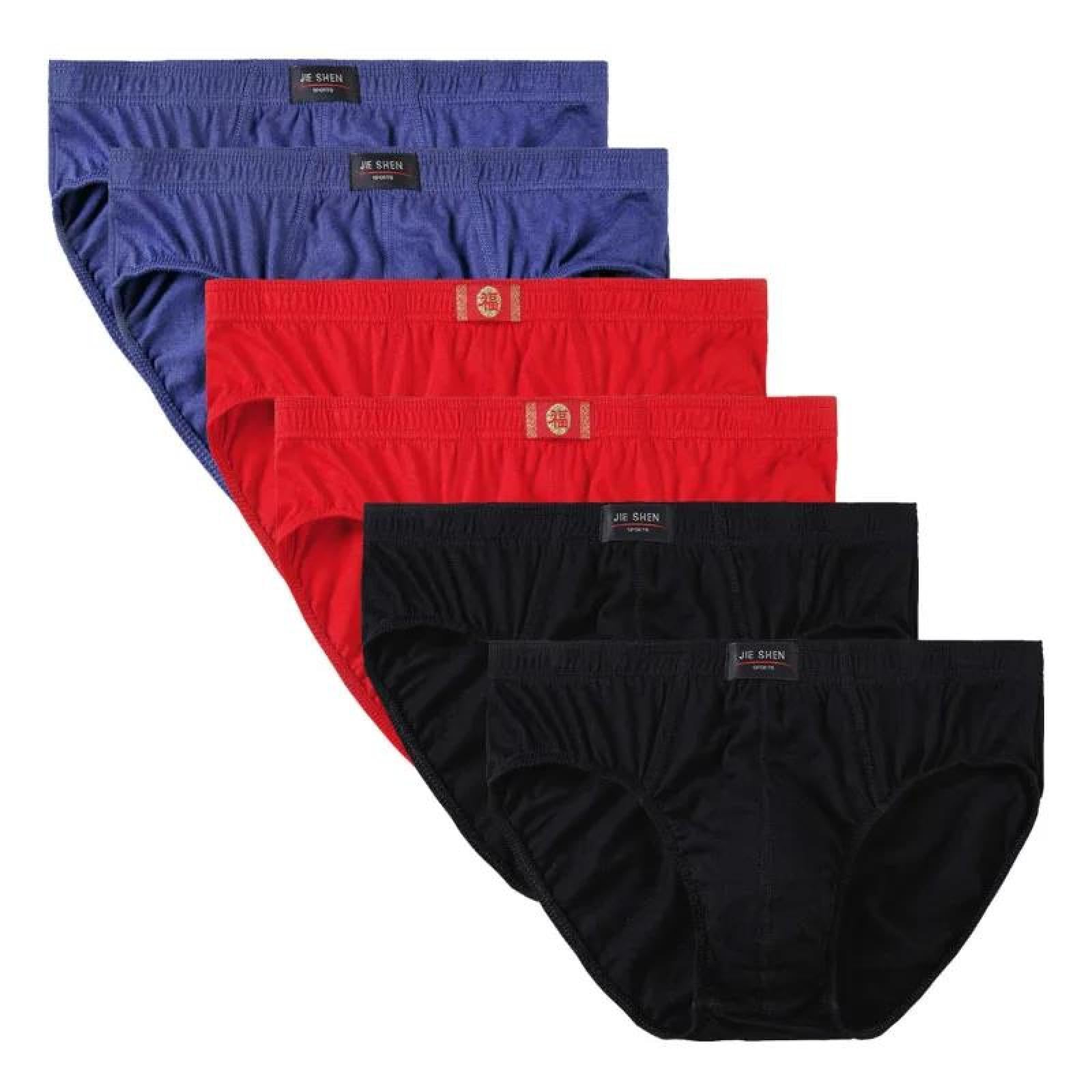 Avfora Mutande Uomo 6 Pezzi Taglie Forti Slip da Uomo Slip A Triangolo Cotone Traspirante 6XL 7XL 8XL