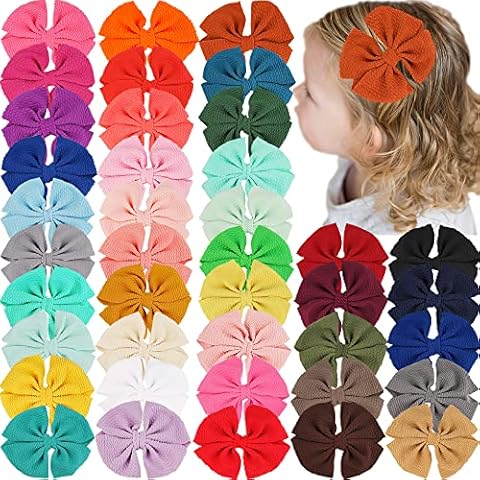 40 Pieces 4" Hair Bows Alligator Hair Clips for Baby Girls Toddlers Children Photographic Hair Accessories Cover