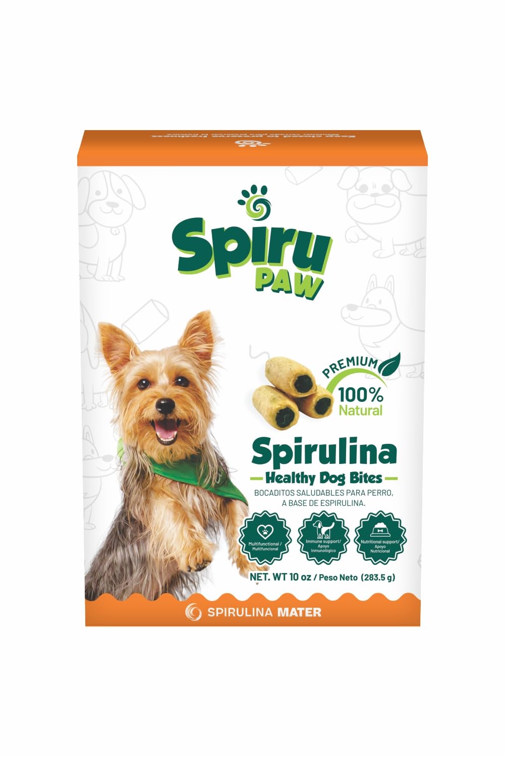 SPIRU PAW Spirulina Dog Treats – Natural, Nutrient-Rich Healthy Bites for Dogs – 10 oz