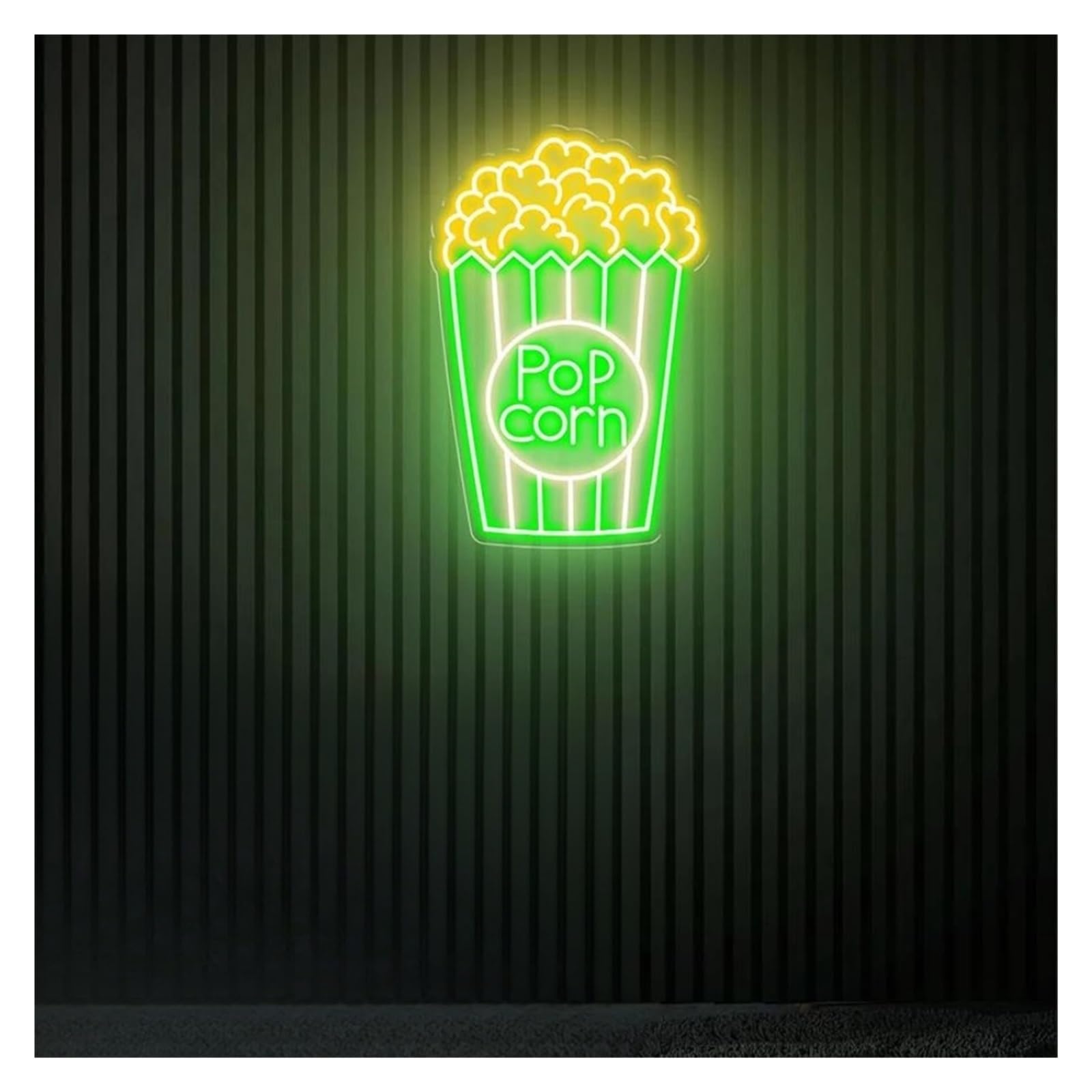 SHOUXI Sign Lamp Pop Corn Neon Sign Snack Bar Film Room Decor Popcorn Lights Dimmable Decoration(D,60X40CM)