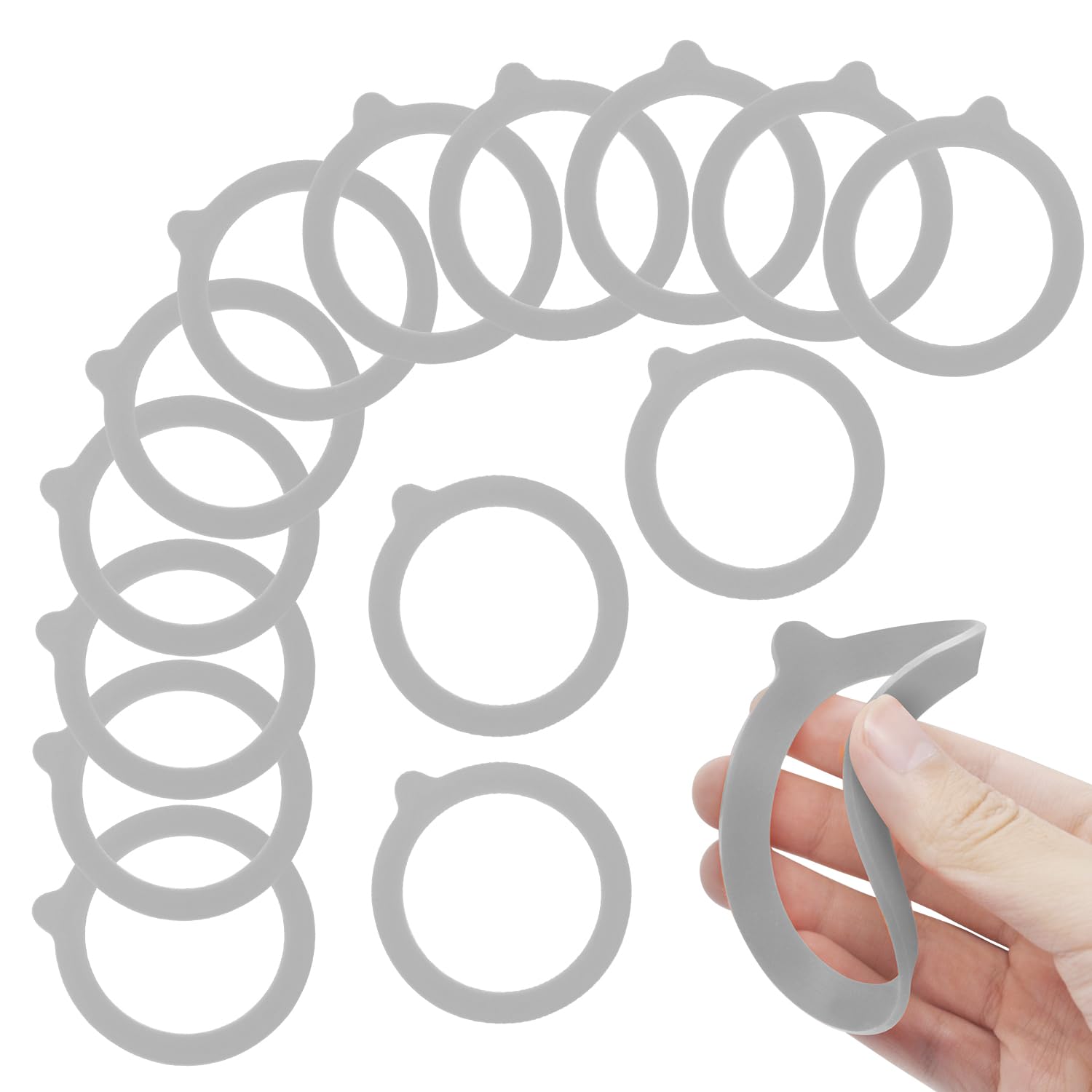 FCENDS Lot de 12 joints de rechange en silicone pour bocaux, joints d'étanchéité en caoutchouc hermétiques pour bocaux à couvercle à clip, joints d'étanchéité en silicone anti-fuite pour bocaux Mason