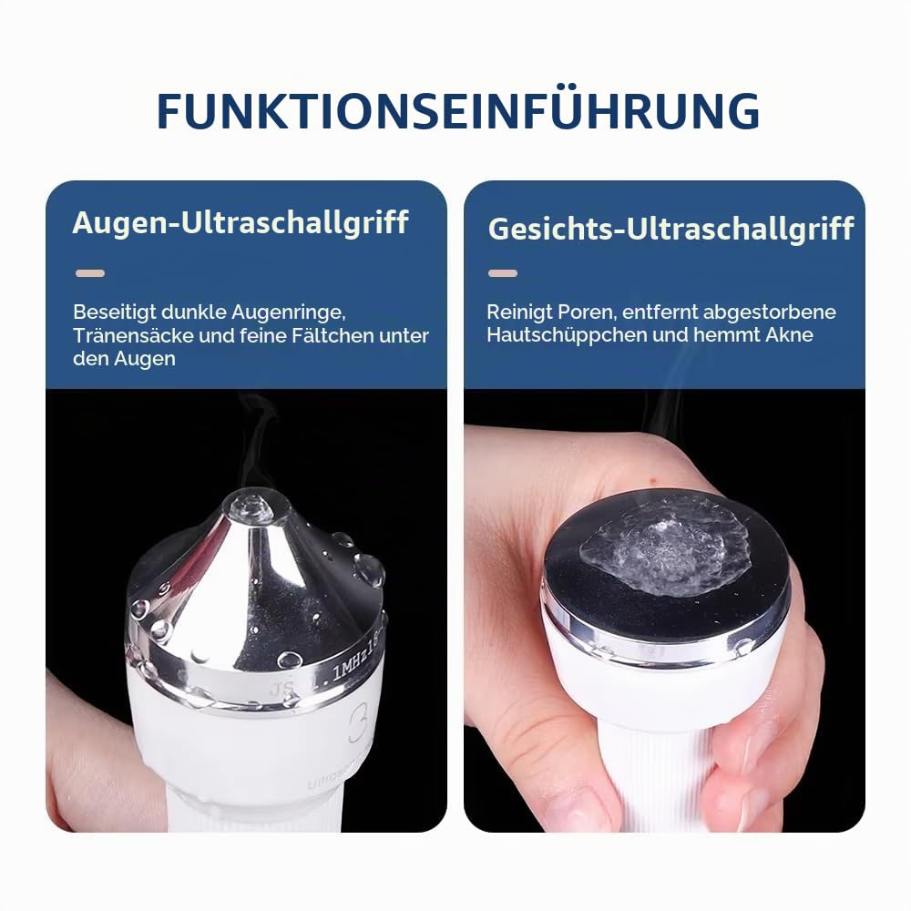 Ultraschallgerät Gesich Mit 2 Pflegeköpfen Und Stift Zur Entfernung Von Muttermalen. Zeiteinstellbar, Glättet Falten, Sicher Und Schnell, Zur Entfernung Von Flecken für Zuhause SPA Hautverjüngung