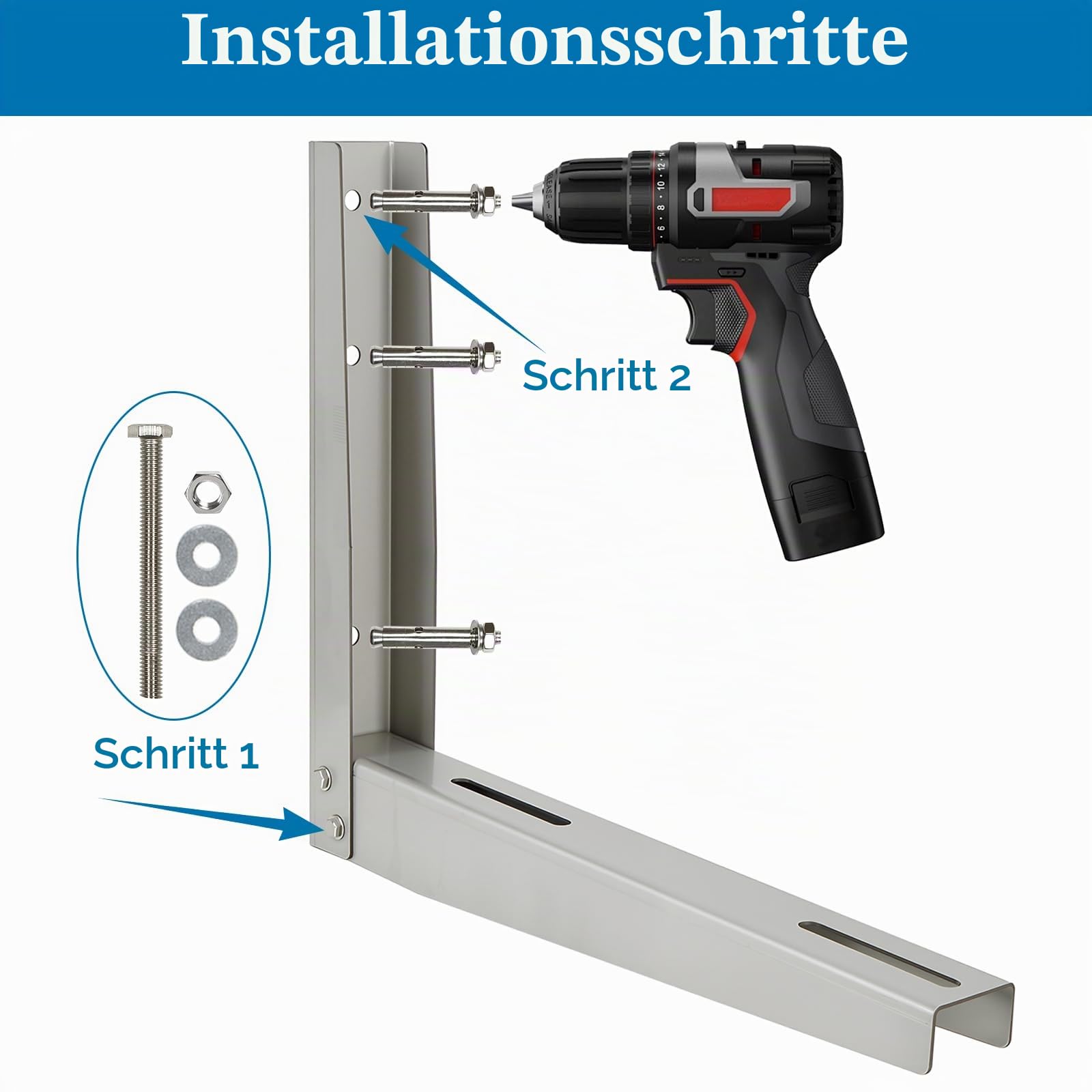 Edelstahl Klimagerät Halterung Klimaanlage-Wandmontage Robuster Wandhalter für Klimaanlagen – Stabil & universell (U-Form)