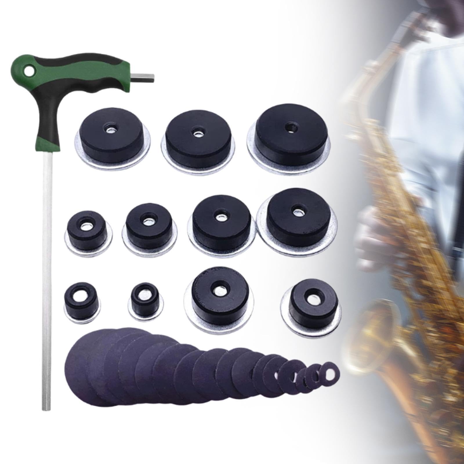 MagiDeal Herramienta de reparación de saxofón, amoladora de agujeros de sonido, accesorios para instrumentos, Kit de mantenimiento, Kit de herramientas de