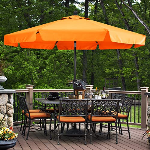 Mastercanopy Valance Patio Umbrella For Outdoor Table Market -8 Ribs (9Ft, Orange) #TOP6