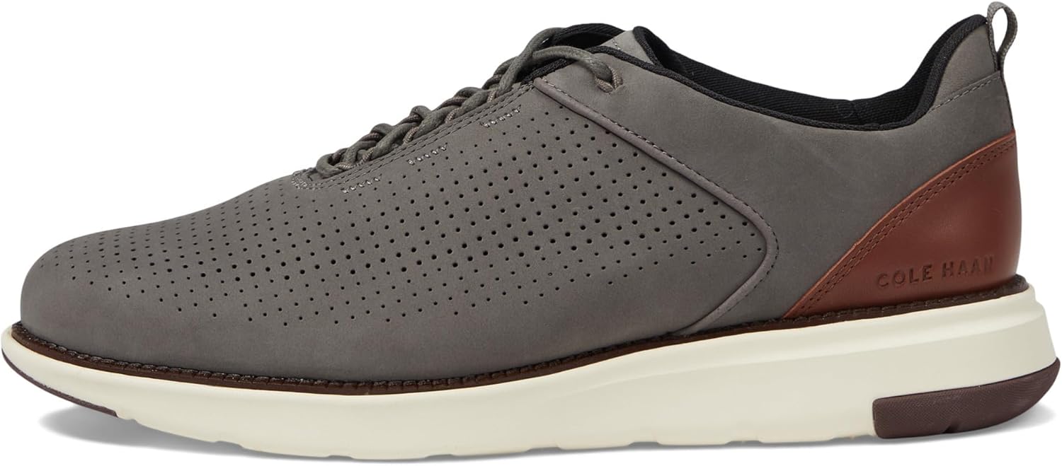 Cole Haan Men's Grand Atlantic Textured Sneaker, Tornado Nubuck/Woodbury/Ivory, 11.5