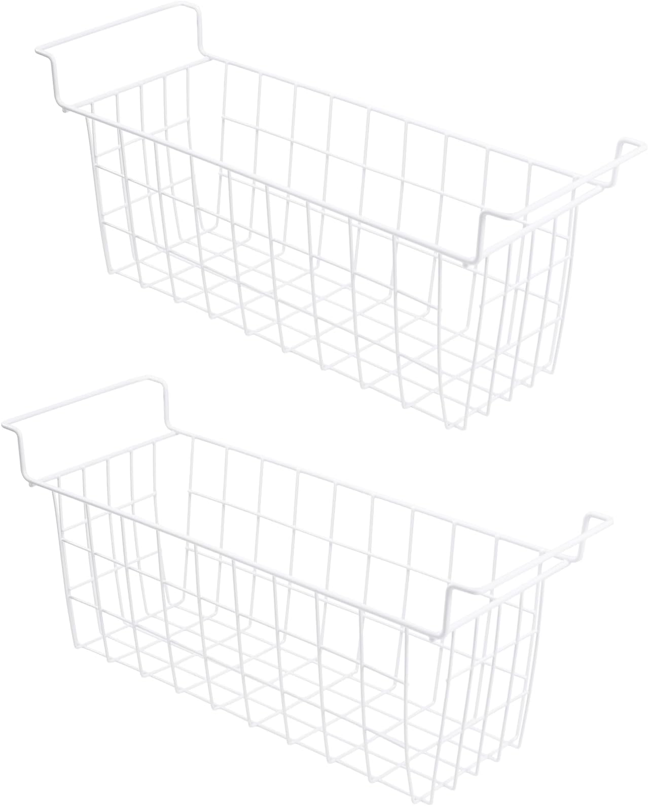 Chest Freezer Baskets 20.5 Inch, Chest Freezer Organizer Bins Metal Wire Storage Baskets with Hanging Handles for Deep Freezer, Set of 2