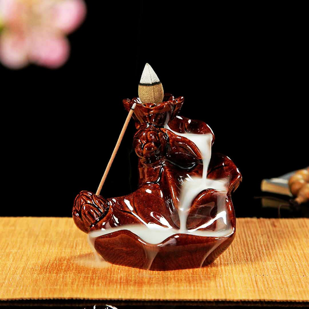 Ceramic Backflow Incense Burner with Waterfall Effect