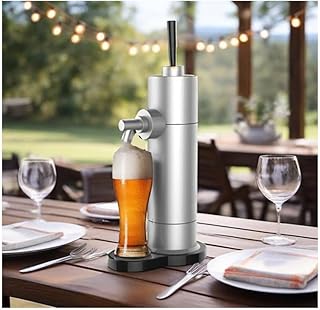 NJDQFA Beer Kegerator Dispenser, Canned Beer Draft System, Portable Beer Foam Maker, Men, Husband, Dad, Beer Lovers,Silver