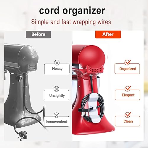 Miniatura 3 de HOMROOH Organizador de cables para electrodomésticos de cocina, paquete de 4 soportes para cables para almacenamiento de electrodomésticos pequeños,