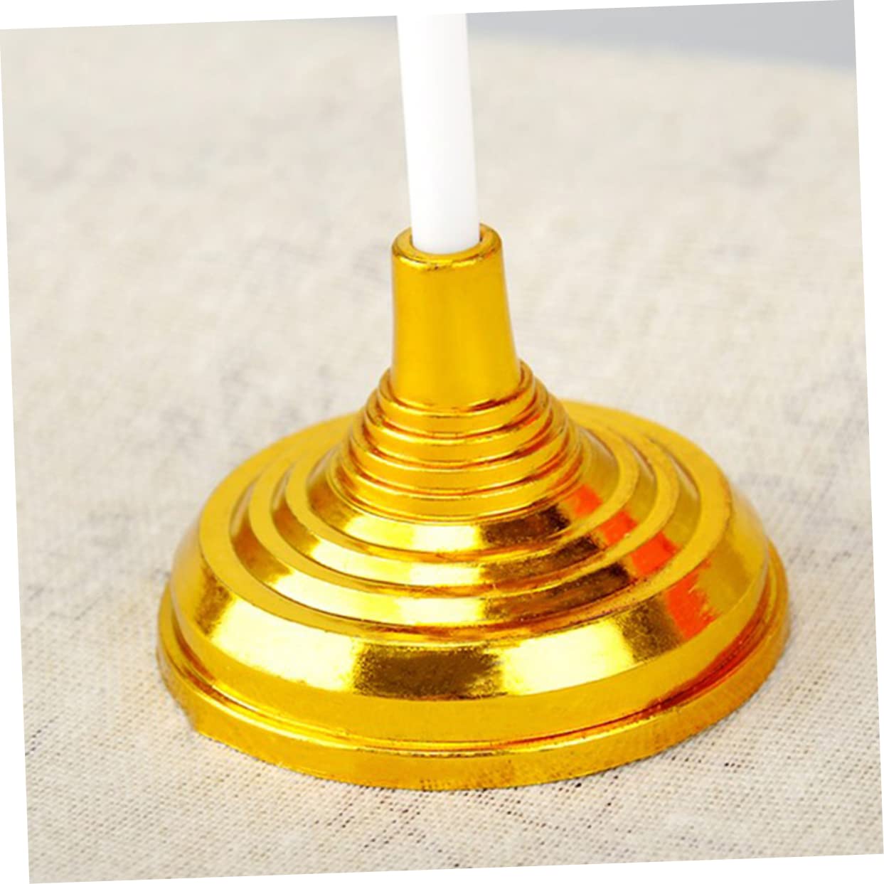 Supports De Drapeaux De Bureau Carrés En Plastique Doré | Lot Petits Porte-Drapeaux De Table Stables