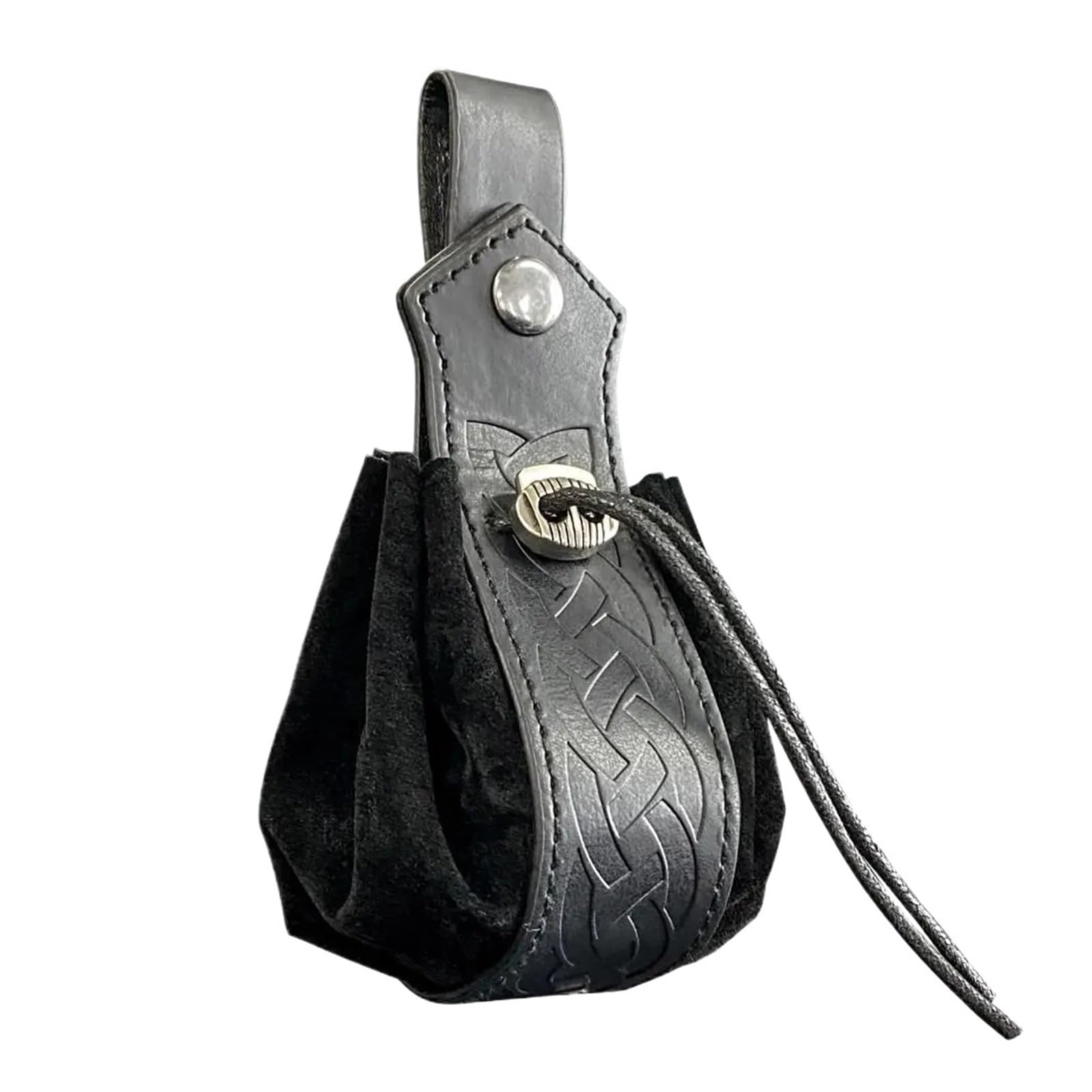 AYWTIUN Leather Drawstring Pouch Faux Leather Medieval Belt Bag Drawstring Portable Coin Purse Adjustable Pouch Cosplay