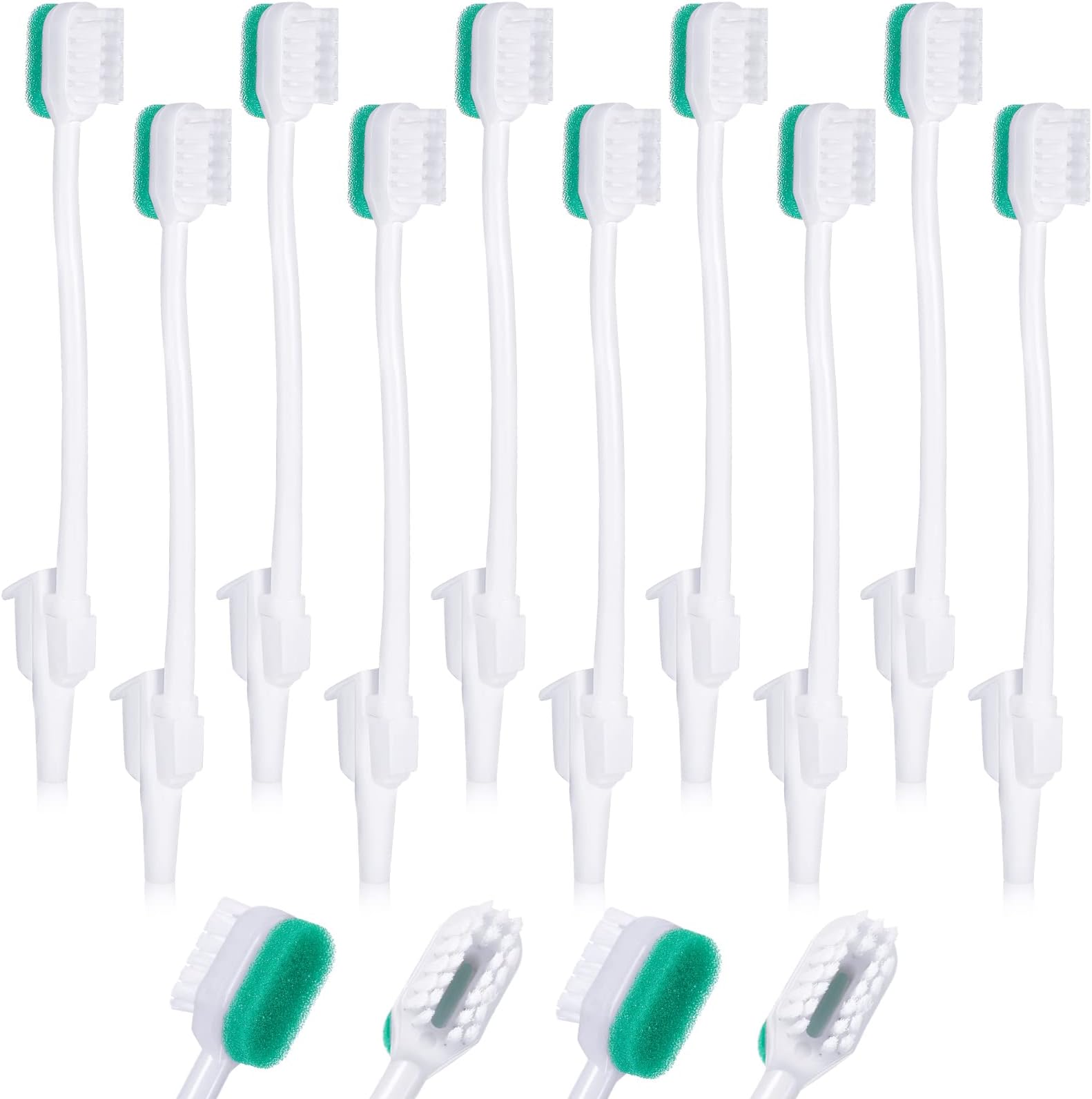 Didaey 10 Pcs Suction Swab Toothbrush Care Disposable Oral Swab Suction Toothbrush for Machine Sponge Individually Wrapped for Elderly Adults Oral Dental Mouth Care (White)