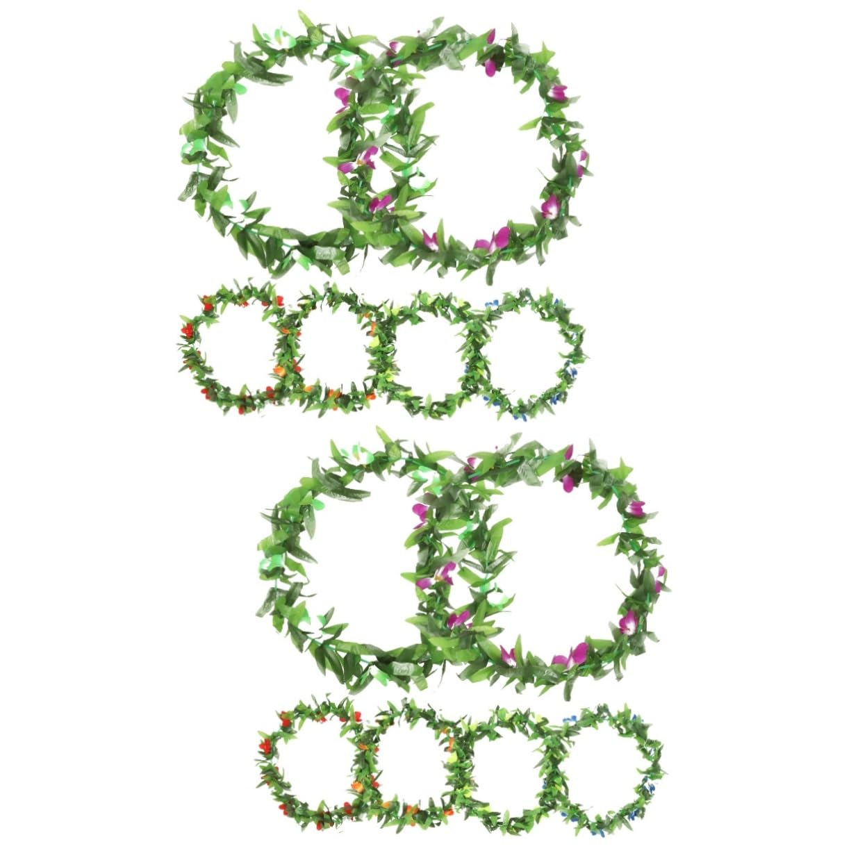 12 STK Hawaiianische Lei blumengirlande künstlich künstliche blumengirlande Hawaii-Partyzubehör Luau-Leis hawaiianische Strandparty-Dekoration Strandgirlande Polyester PRETYZOOM