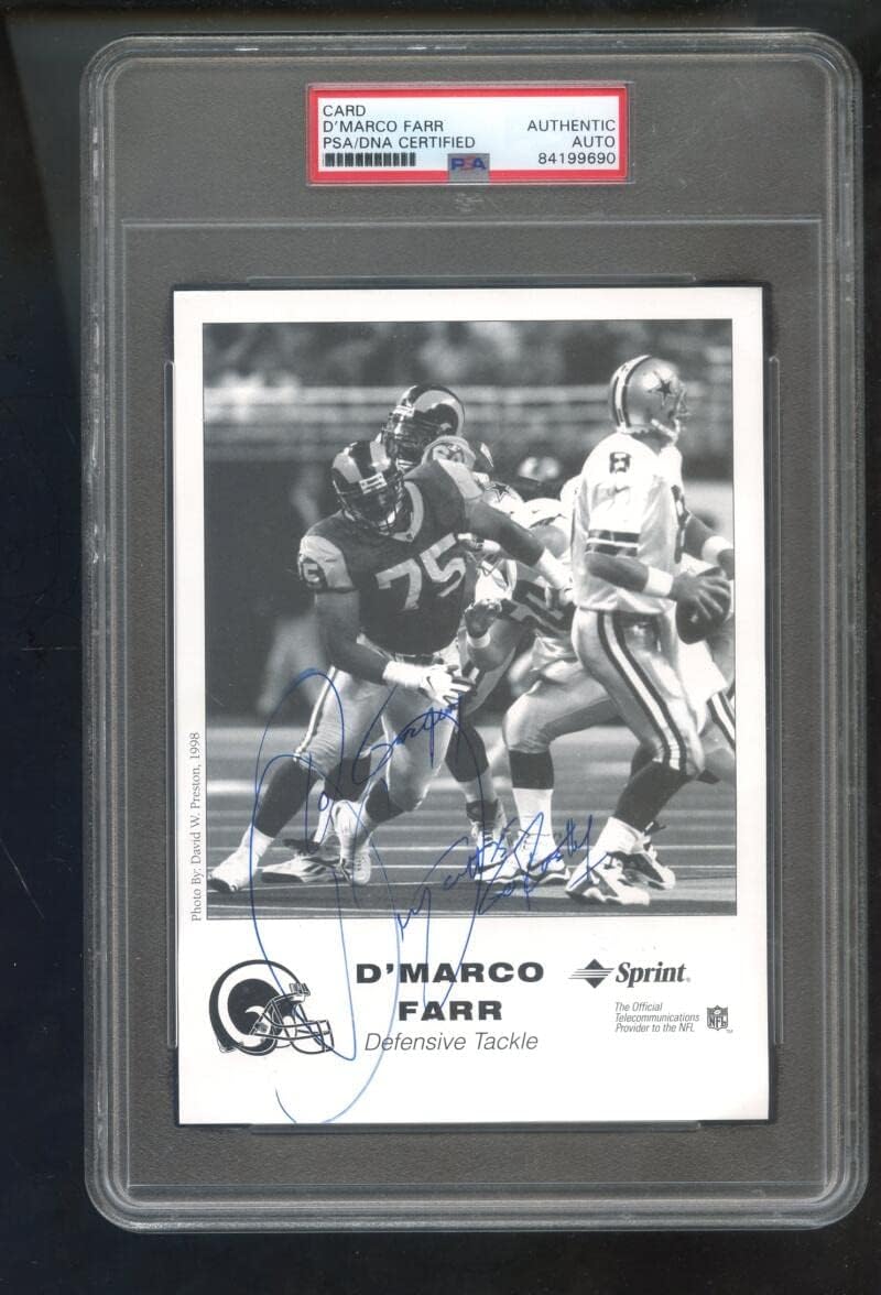 D'Marco Farr DMarco Los Angeles Rams Sprint Card Signed Autographed Autograph Auto PSA/DNA COA Football NFL