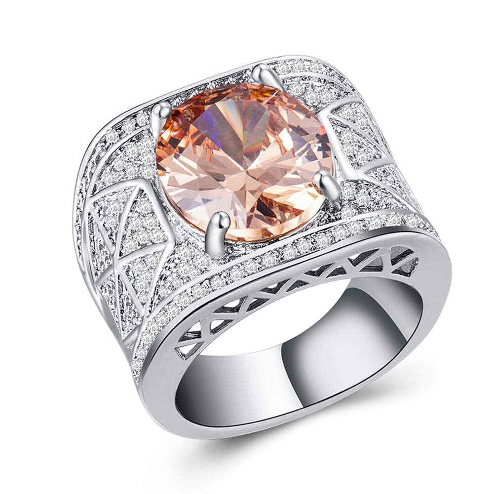 CHARHODENSliver plated men Ring made with Zirconia Orange Size 7