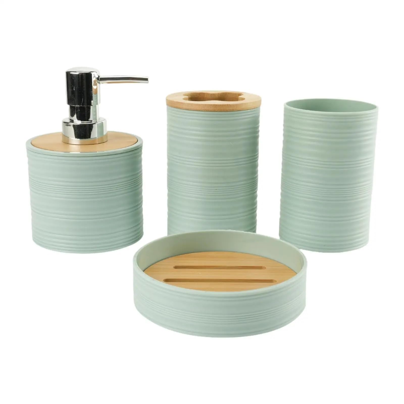 Bathroom Soap Dispenser Set 4pcs Bathroom Supplies For Washing Storage Rack Toothbrush Holder Set Mouthwash Cup Vanity(Green)