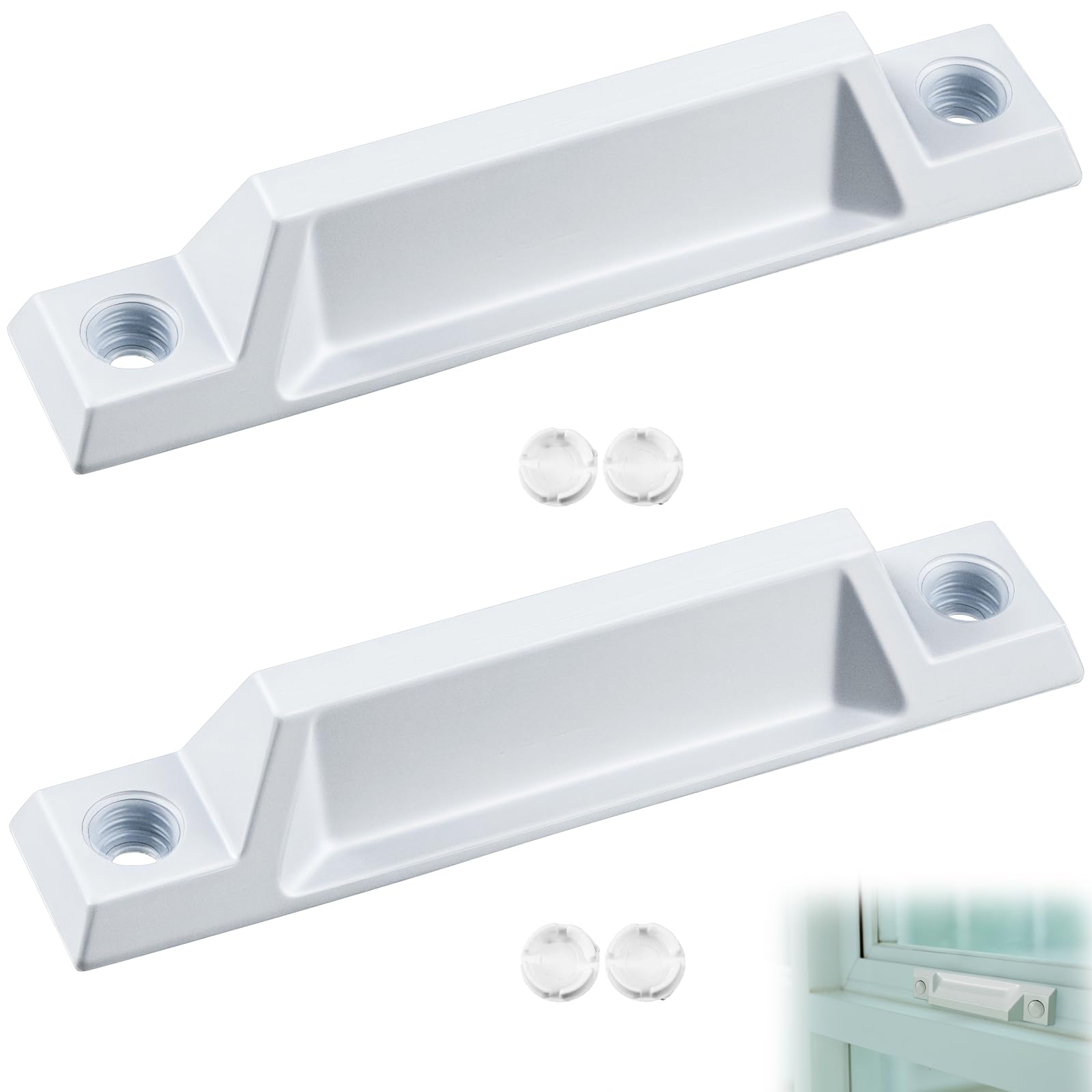 Yaocom 2 Pcs Deluxe Sash Lifter, 3-5/16", White Die-cast Zinc Construction for Compression Resistance, Screws Not Included