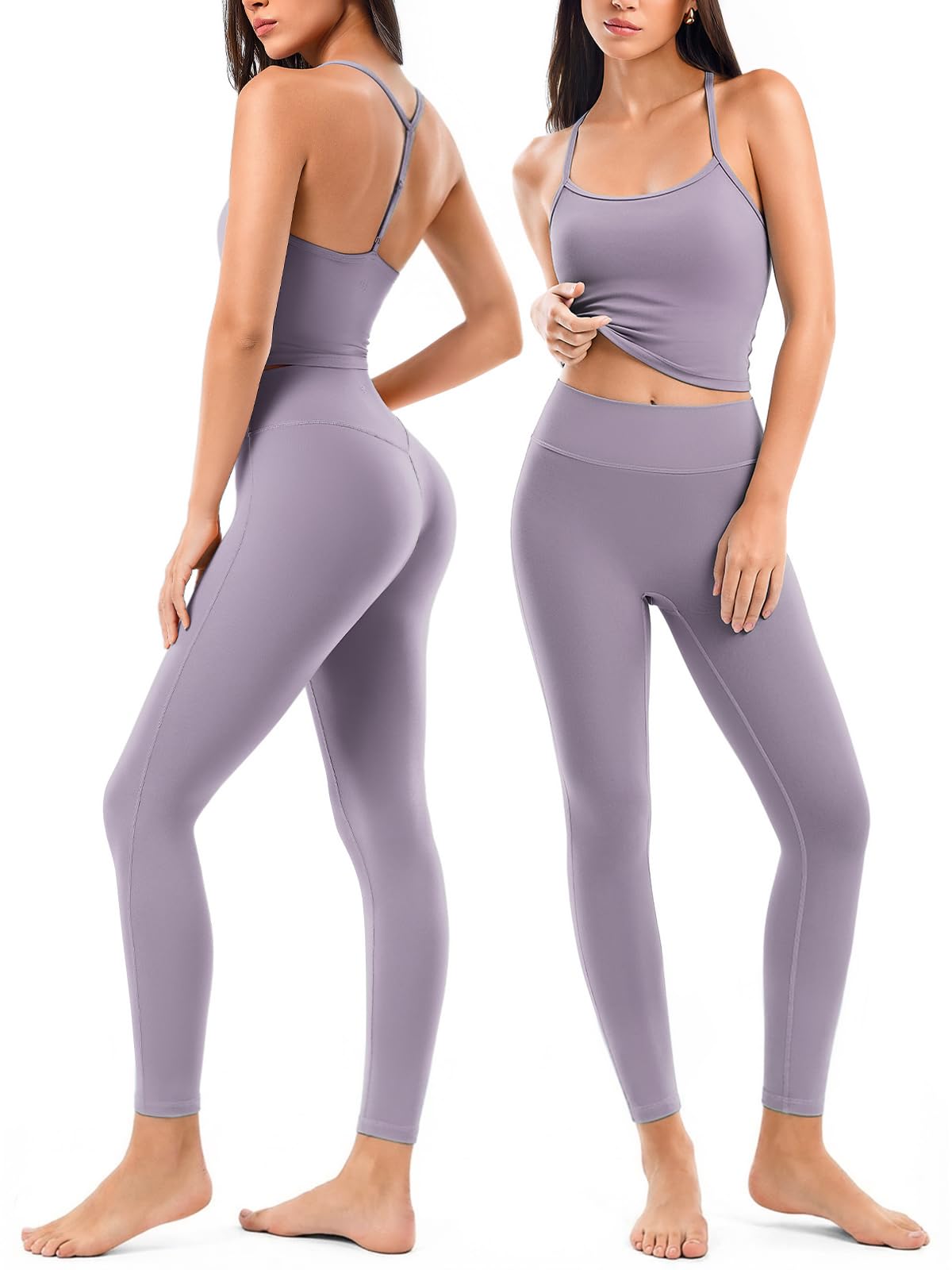 Matching Workout Sets for Women Breathable Sport Bras Seamless Leggings 2 Piece ActiveWear Outfits for Pilates Gym Athletic
