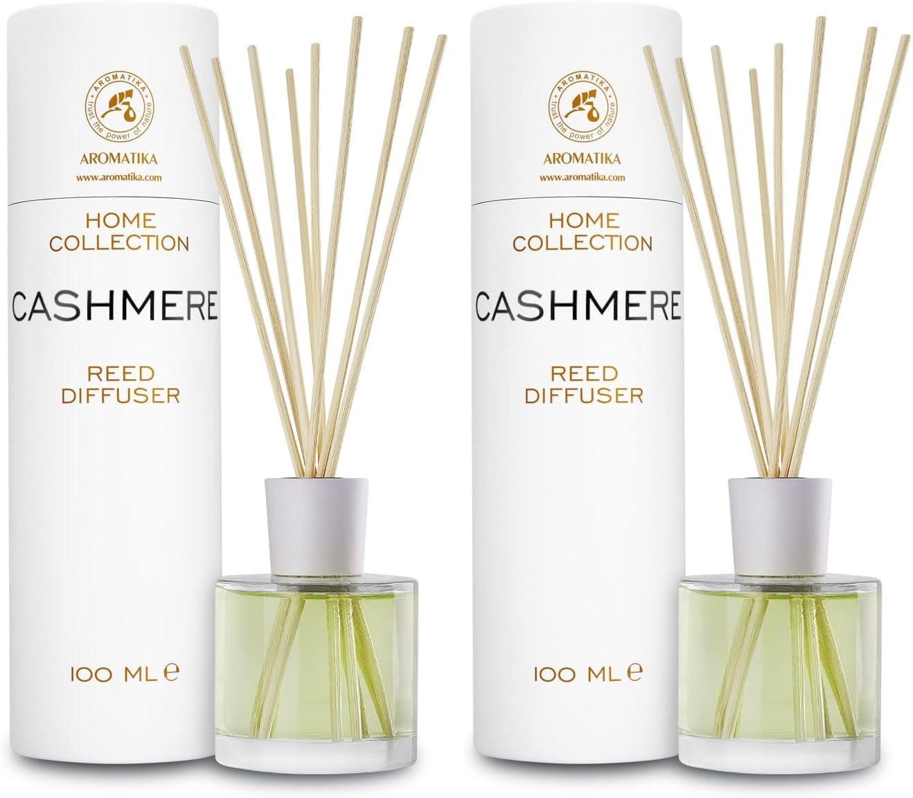 Reed Diffuser Cashmere 3.4 Fl Oz - Room Diffuser - Scented Diffusers with Bamboo Sticks - Home Fragrance - Air Freshener - Warm Scent - Fragrance for Living Room (Pack of 2)