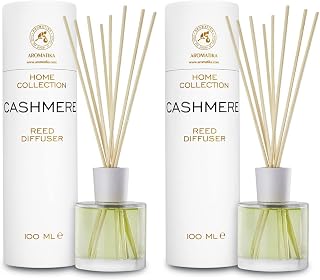 Reed Diffuser Cashmere 3.4 Fl Oz - Room Diffuser - Scented Diffusers with Bamboo Sticks - Home Fragrance - Air Freshener - Warm Scent - Fragrance for Living Room (Pack of 2)