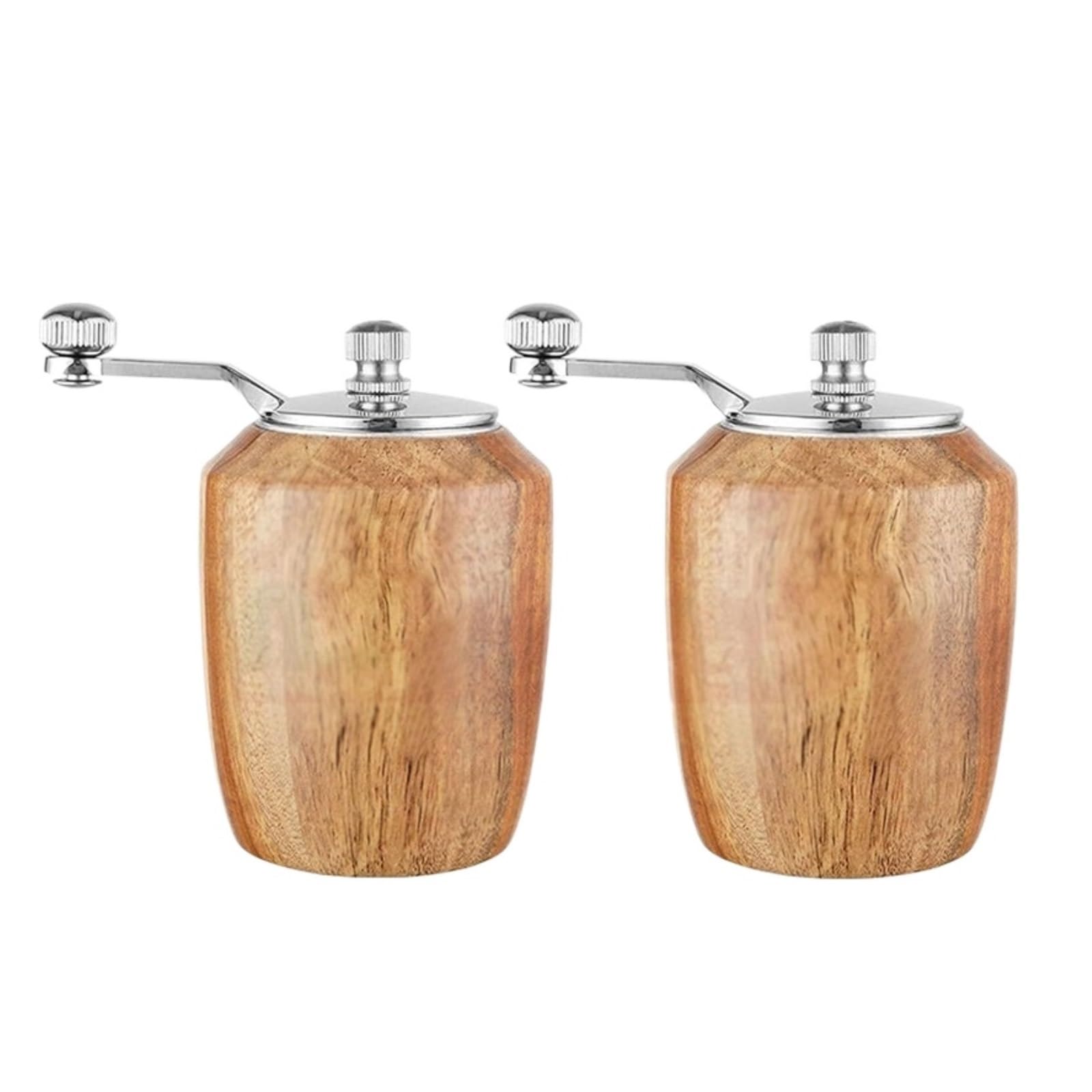 Młynek Do Pieprzu I Soli Drewniany Młynek Do Pieprzu Z Korbą, Ręczny Młynek Do Pieprzu Z Rdzeniem Ceramicznym, Z Możliwością Wielokrotnego Napełniania Młynków Do Przypraw(2pcs)