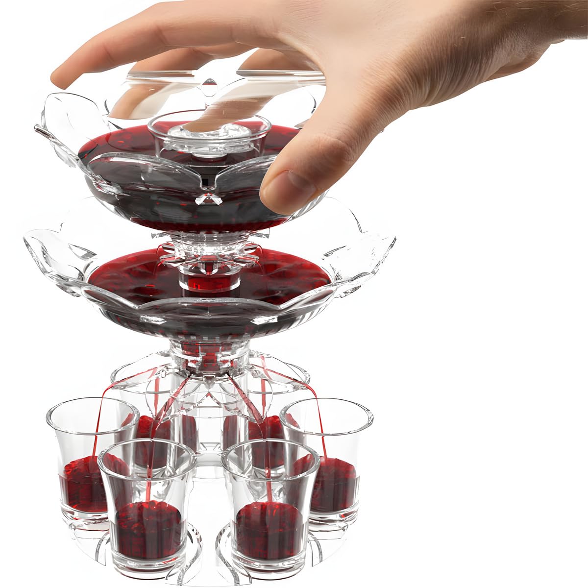 Transplant Shot Dispenser with 6 Shot Glasses Set - Acrylic Touchless Party Drink Dispenser and Decanter for Beverage | Cider | Cocktail - Fun Bar Accessories Home Gifts (V3 LED) - Image 3