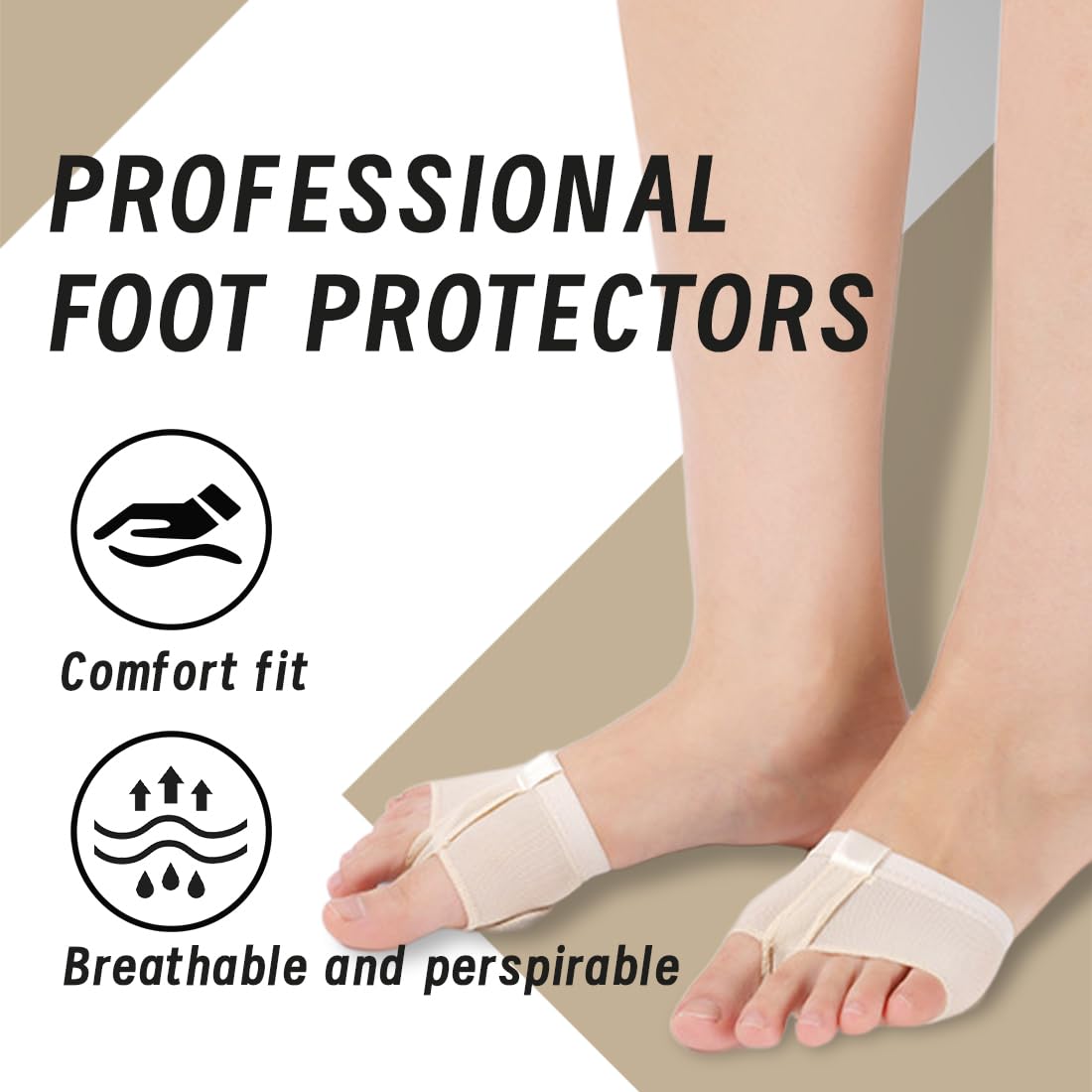 Almohadillas Antideslizantes para Baile, Protección Pies Ballet Punta Transpirables, 2 Pares