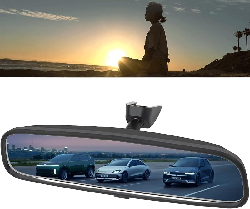Espelho retrovisor interno diurno/noturno AKSOLONT com suporte para Kia e Hyundai – 1 unidade
