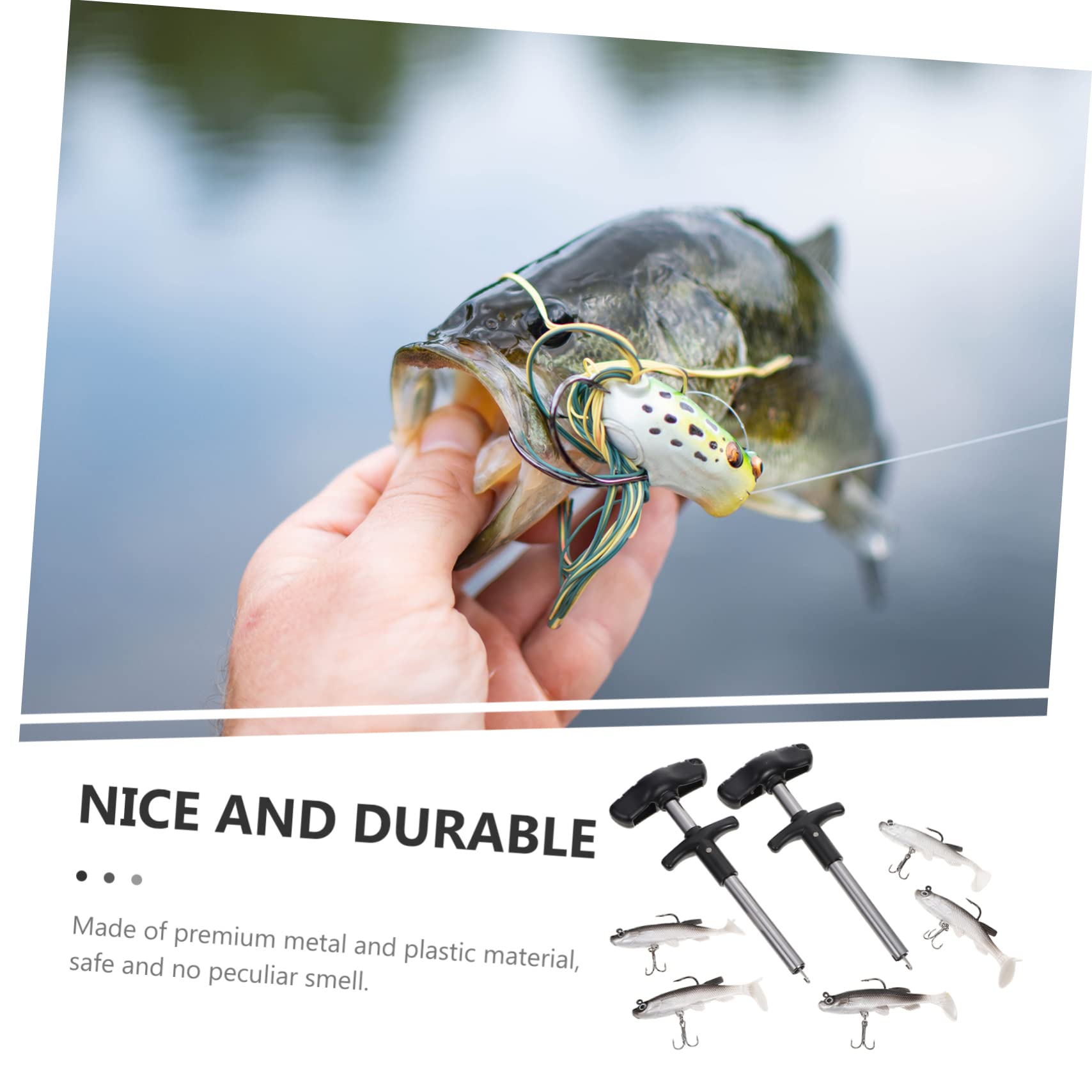 YARNOW 21 Pièces Costume de pêche Hameçon Fishing leure peches leurres d'eau salée dissolvant de Crochet matériel de pêche Leurre de Portable découpleur extracteur Outil appât Métal