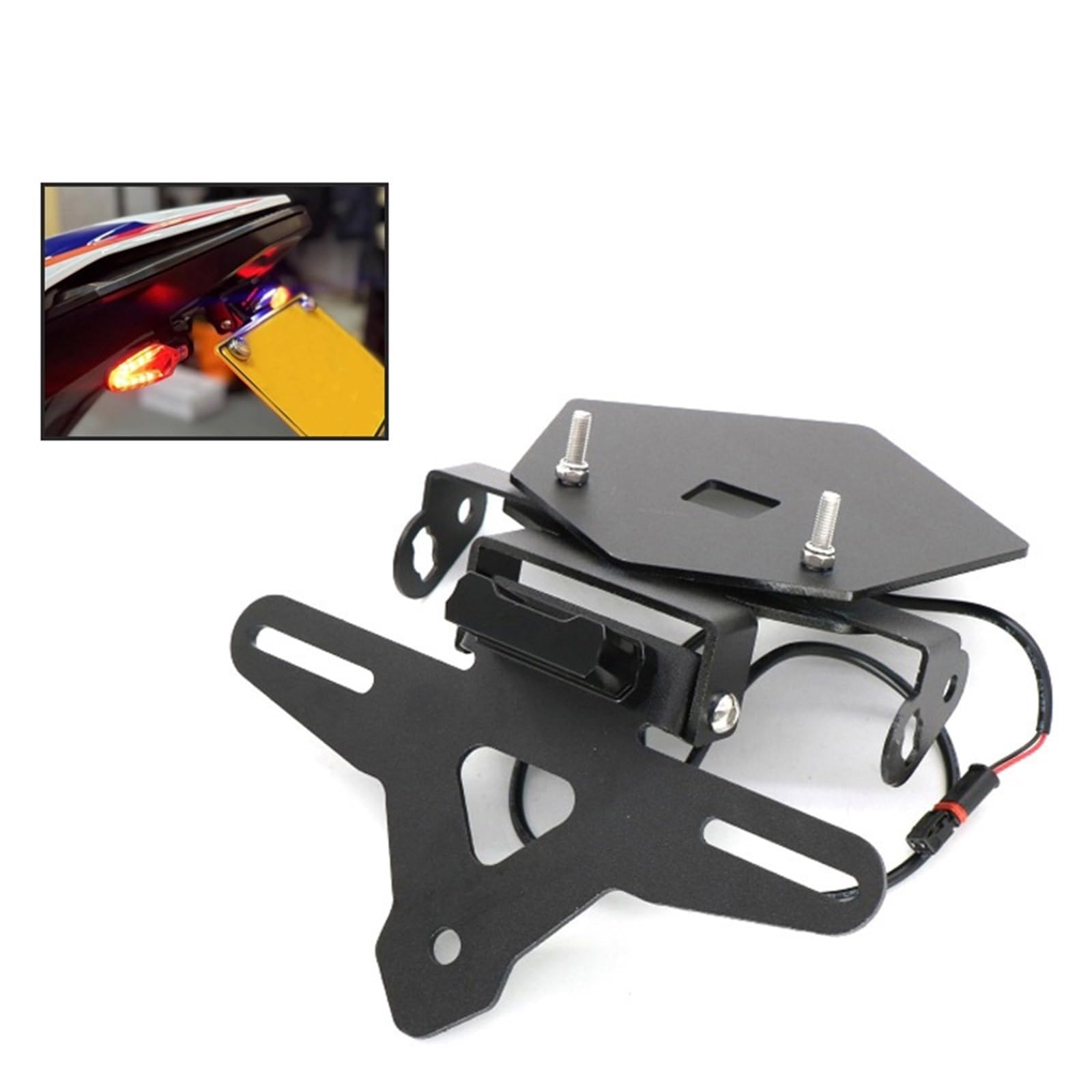 Soporte matrícula Moto Ajuste para BMW S1000RR S1000R 2019-2025 Soporte Plegable para matrícula eliminador de Guardabarros Trasero Corto